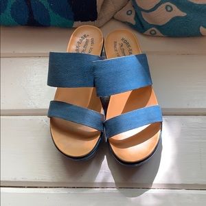 Turquoise slide Kirk-Ease sandals